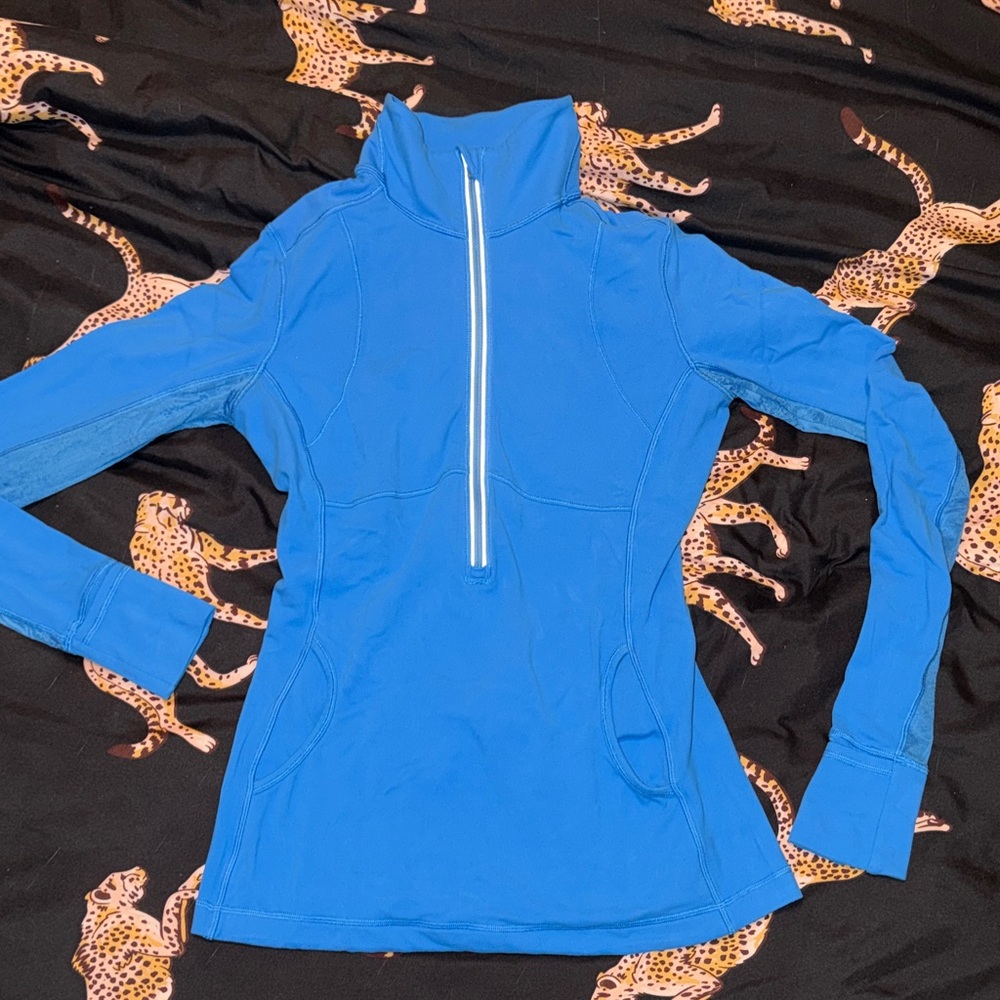 lululemon athletica Blue Half-Zip Long-Sleeve Top